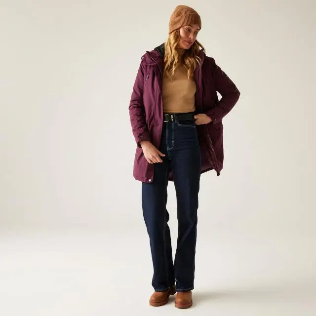 Regatta Women's Valenta Hooded Waterproof Breathable Insulated Jacket in Purple 