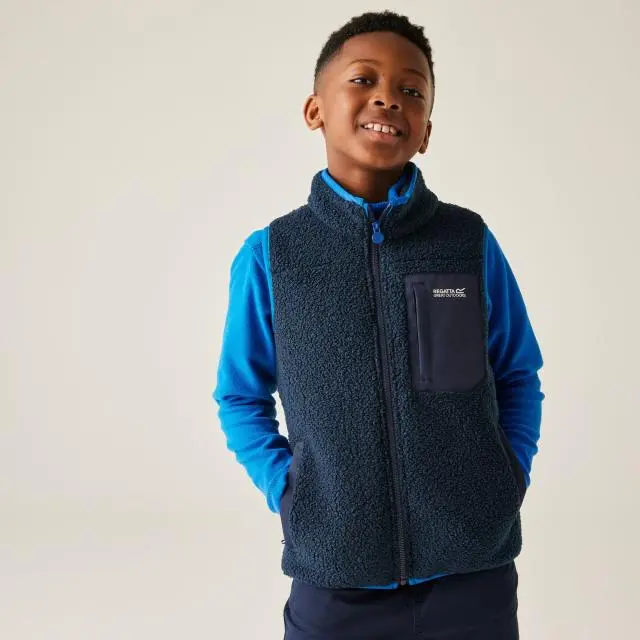 Regatta Frankie Warm Borg Full-Zip Gilet Bodywarmer in Blue | Size: 7-8 Years