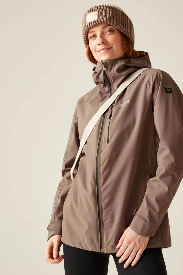 Regatta Women's Birchdale Waterproof Hooded Shell Jacket in Brown 