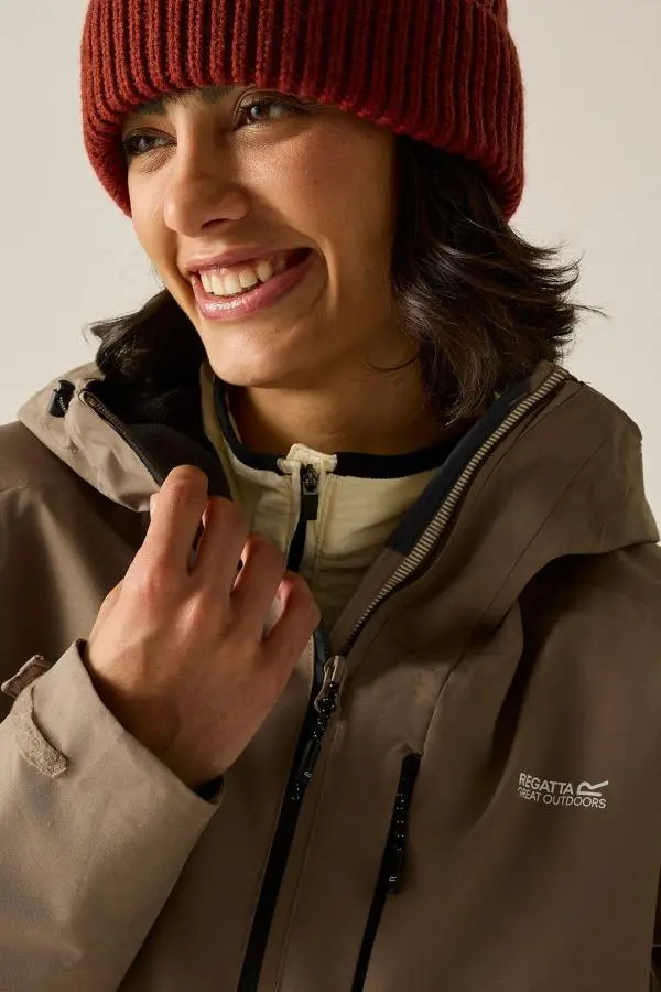 Regatta Women's Birchdale Waterproof Hooded Shell Jacket in Brown 