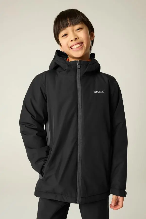 Regatta Hurdle Hooded Waterproof Breathable Insulated Jacket in Black 