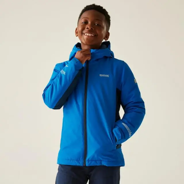 Regatta Hurdle Hooded Waterproof Breathable Insulated Jacket in Blue | Size: 4-5