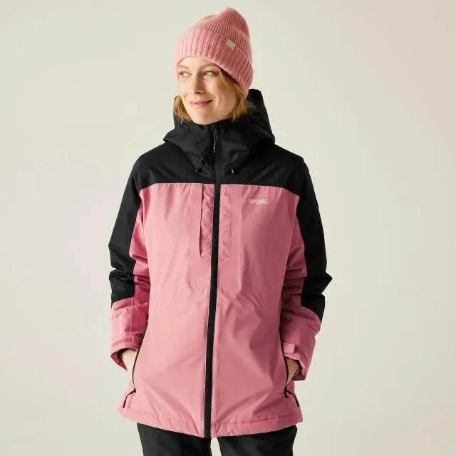 Regatta Women's Maldeine Hooded Breathable Waterproof Insulated Jacket in Pink 