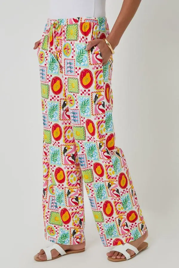 Cotton Jersey Wide Leg Trousers