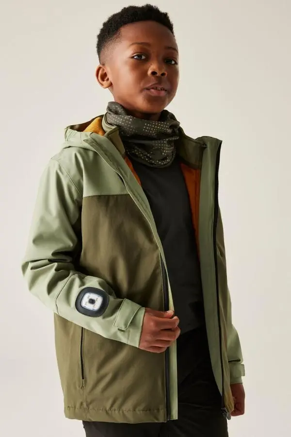 Regatta Trekktain 3 in 1 Stretch Breathable Waterproof Jacket in Green 