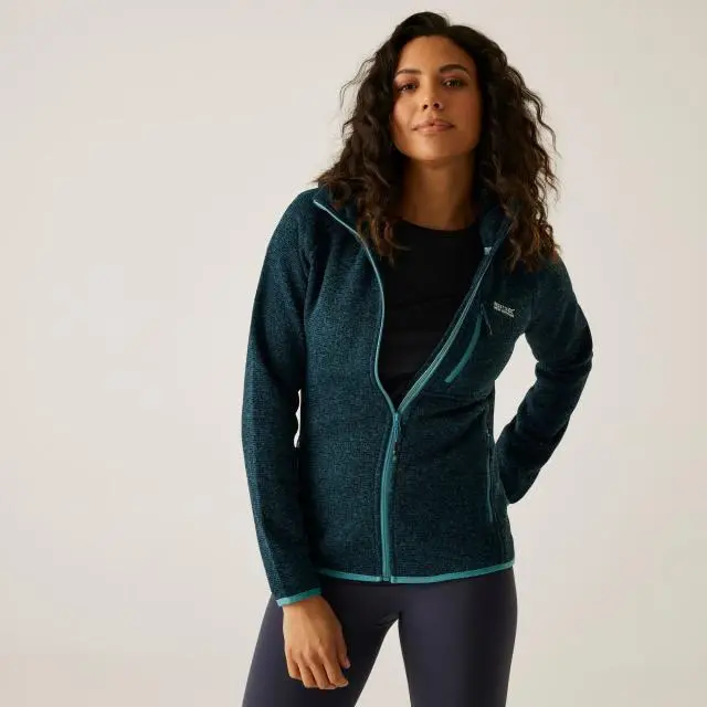 Regatta Women's Newhill Hooded Full-Zip Lightweight Fleece in Bright Blue 