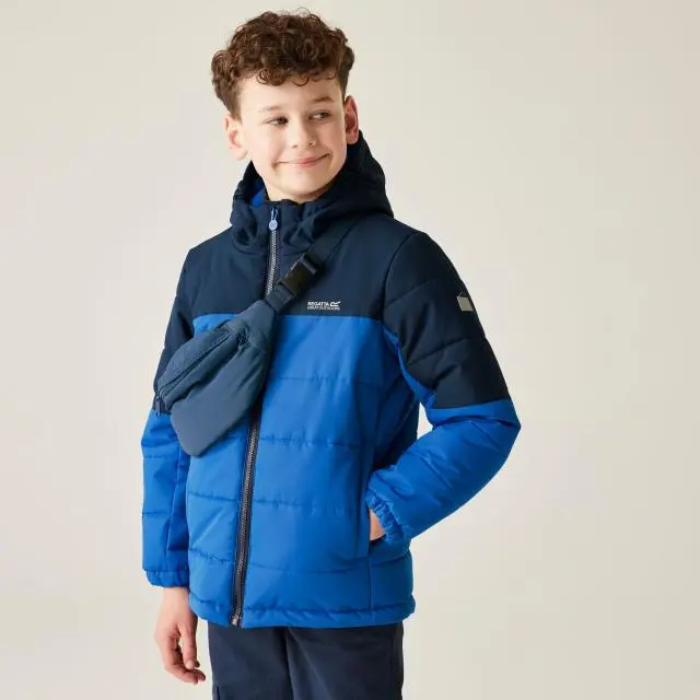 Regatta Lofthouse Durable Insulating Baffled Hooded Jacket in Dark Blue | Size: 15-16 Years
