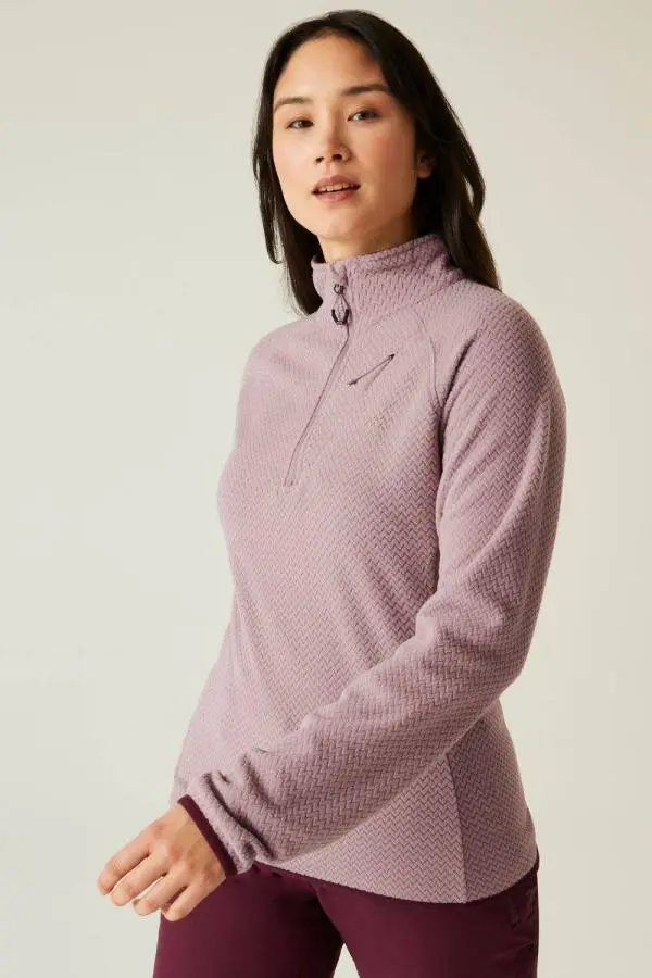 Dare 2b Women's Switch Up Textured Insulating Half Zip Fleece in Lilac 