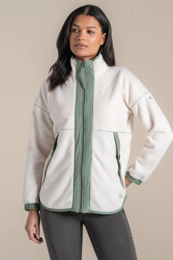 Craghoppers Women's Kidsy Borg Full-Zip Active Fleece Jacket in Cream 