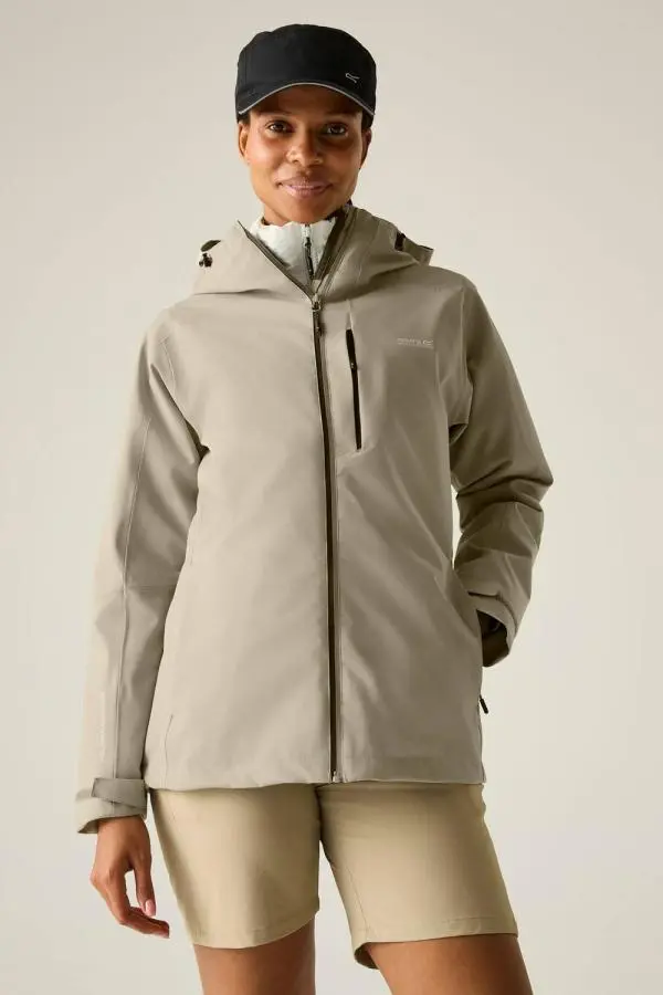 Regatta Women's Birchdale Waterproof Hooded Shell Jacket in Beige 