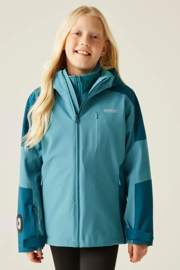 Regatta Trekktain 3 in 1 Stretch Breathable Waterproof Jacket in Blue 