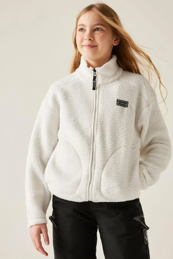 Dare 2b Zesty Stretch Insulating Active Fleece in White | Size: 11-12 Years