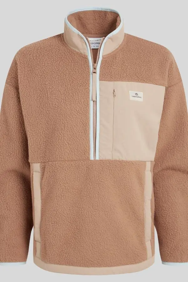 Craghoppers Women's Grange Borg Half-Zip Printedd Insulating Active Fleece in Brown 