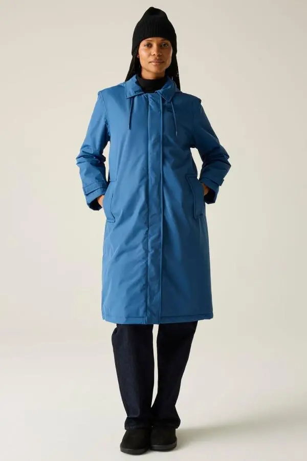 Regatta Women's Orla Kiely Hooded Waterproof Insulated Mac in Blue 