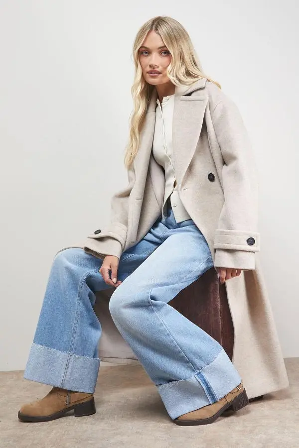 Brushed Relaxed Reefer Coat