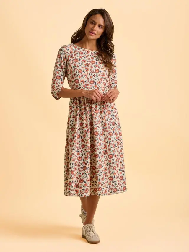 Brakeburn Women's Beech Dress in Cream | Size: 8