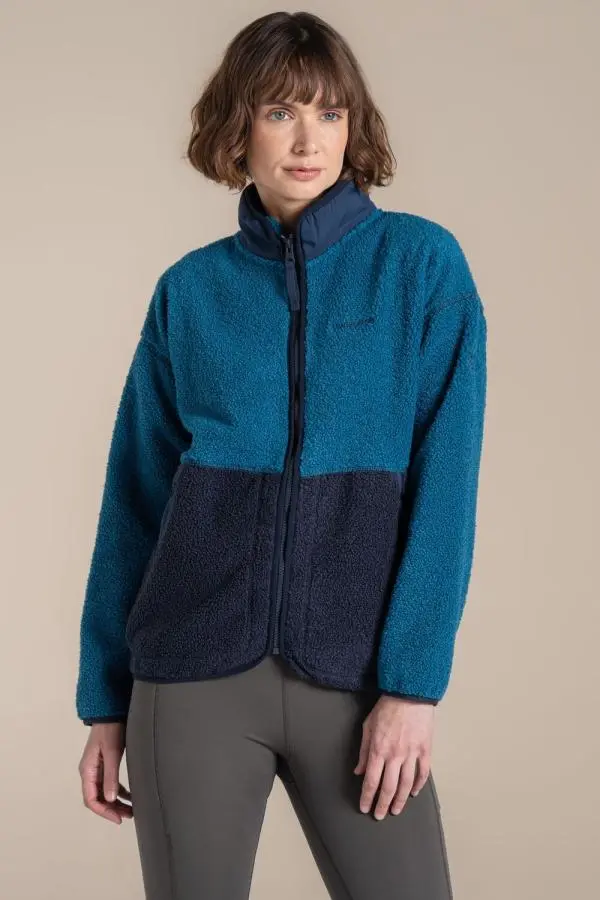 Craghoppers Women's Avens Borg Full-Zip Insulating Active Fleece Jacket in Blue 