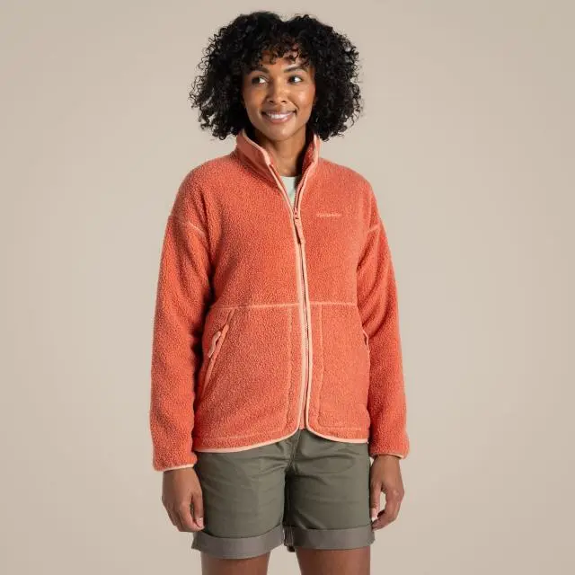 Craghoppers Women's Avens Borg Full-Zip Insulating Active Fleece Jacket in Light Grey 