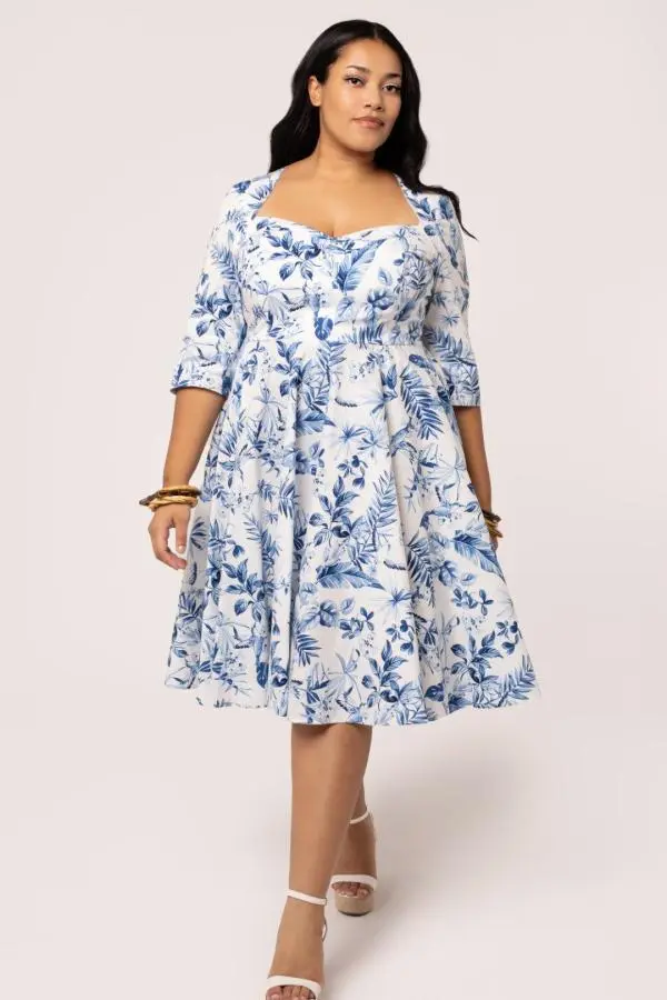 Hell Bunny Women's Adeline Dress in Blue 