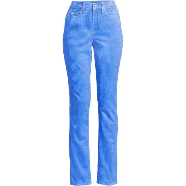Lands' End Women's Straight Leg Widewale Cord Jeans, High Waisted in Light Blue 