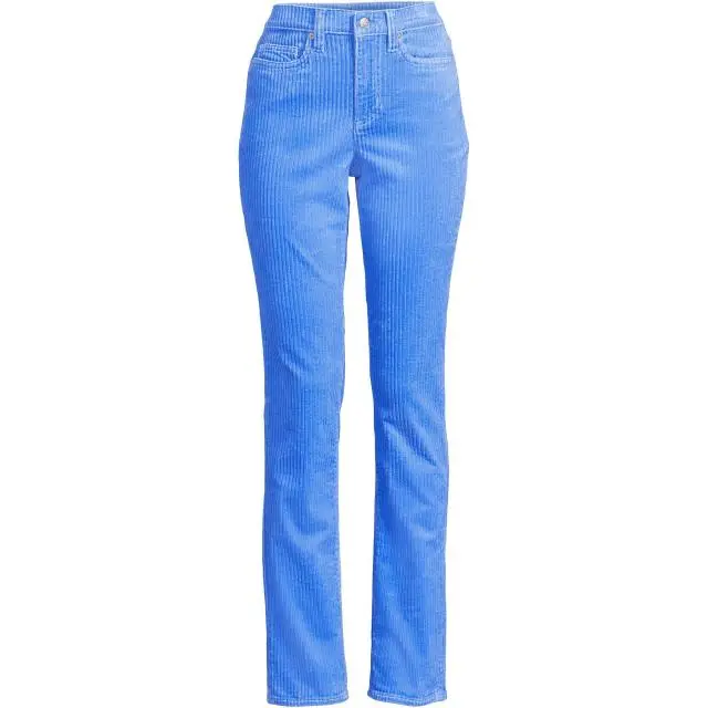 Lands' End Women's Straight Leg Widewale Cord Jeans, High Waisted in Light Blue 