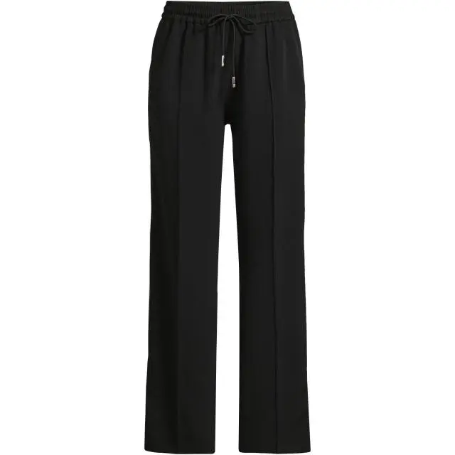 Lands' End Women's Side Stripe Woven Trousers in Black 