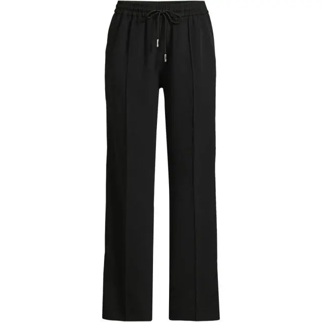 Lands' End Women's Side Stripe Woven Trousers in Black 