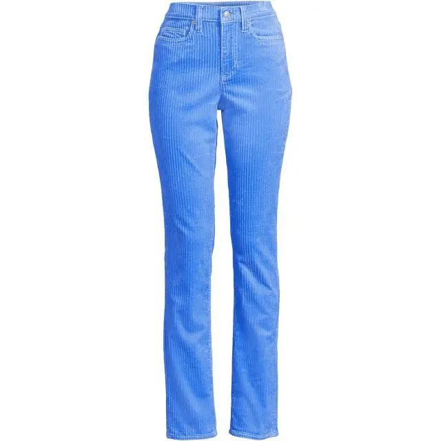 Lands' End Women's Straight Leg Widewale Cord Jeans, High Waisted in Light Blue | Size: 14S