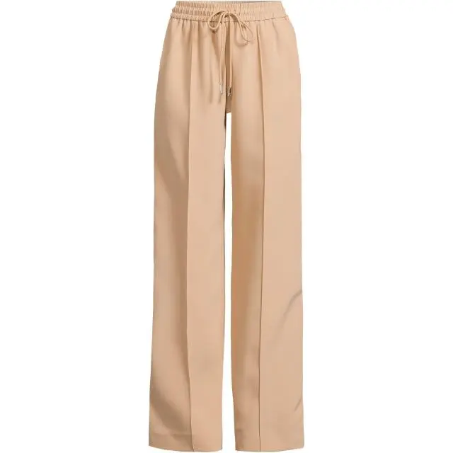 Lands' End Women's Petite Side Stripe Woven Trousers in Camel 