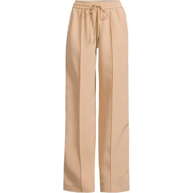 Lands' End Women's Side Stripe Woven Trousers in Camel 