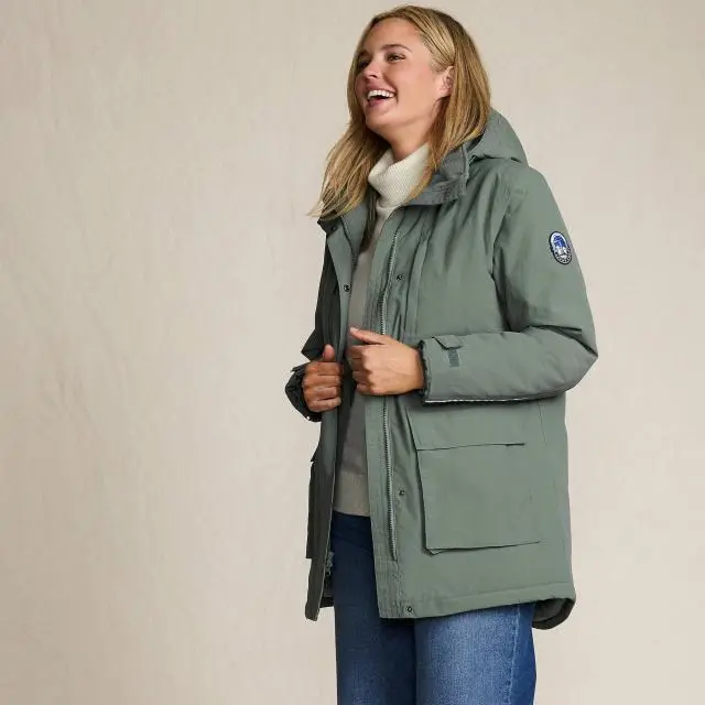 Lands' End Women's Plus Squall Insulated Waterproof Coat in Green 