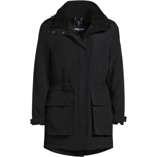 Lands' End Women's Petite Squall Insulated Waterproof Coat in Black | Size: 24-26