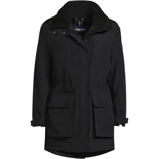 Lands' End Women's Plus Squall Insulated Waterproof Coat in Black 