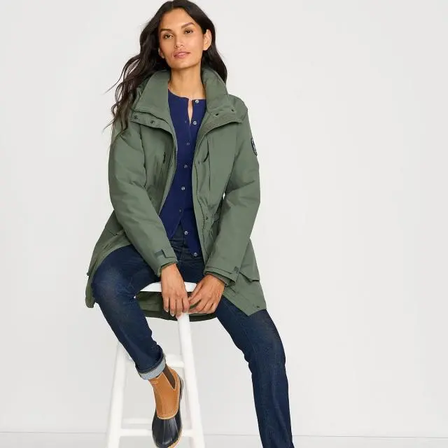 Lands' End Women's Petite Squall Insulated Waterproof Coat in Green | Size: 20