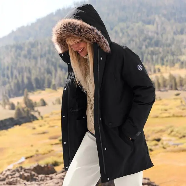 Lands' End Women's Expedition Down Parka in Black 