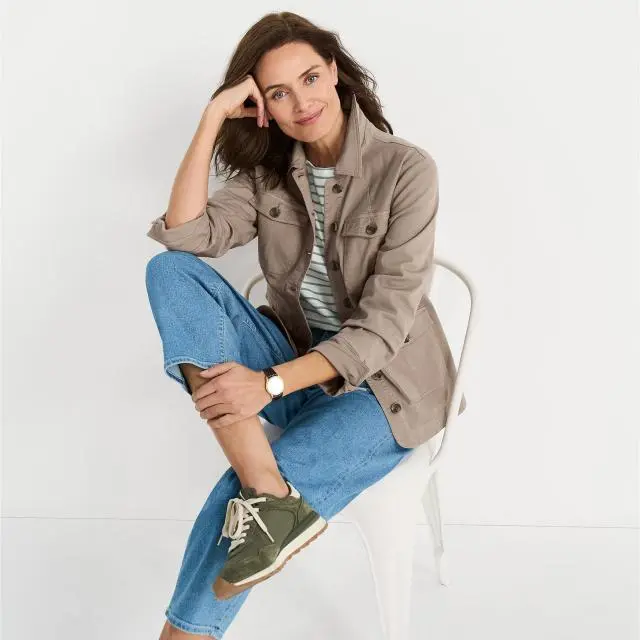 Lands' End Women's Utility Jacket in Tan 