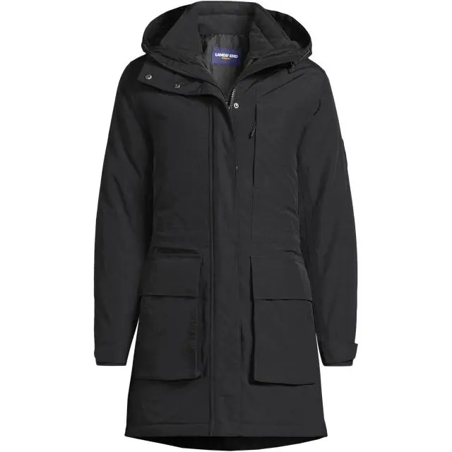 Lands' End Women's Squall Insulated Waterproof 3-in-1 Parka in Black 