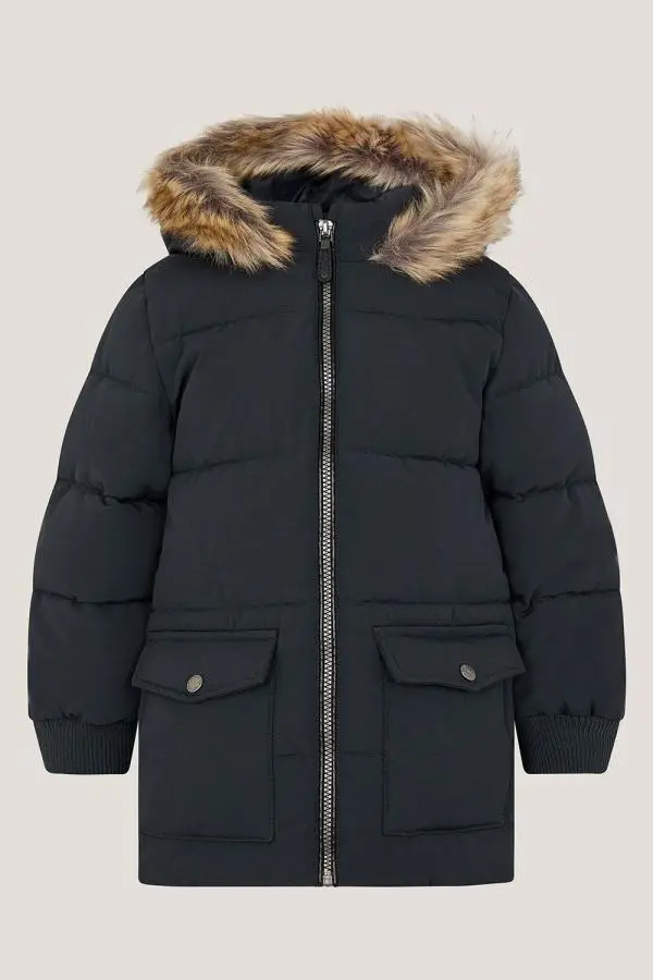 Monsoon Boy's Mid Length Puffer Coat in Blue 