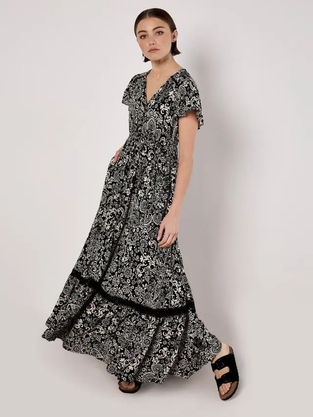 Paisley Print Maxi Dress