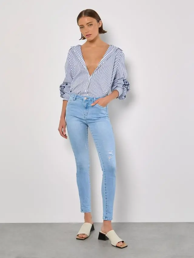 Apricot Women's Sienna High Waist Skinny Jeans in Blue | Size: 8