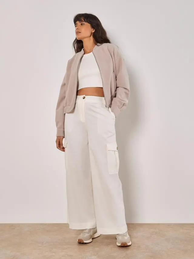 Wide Leg Chino Trousers