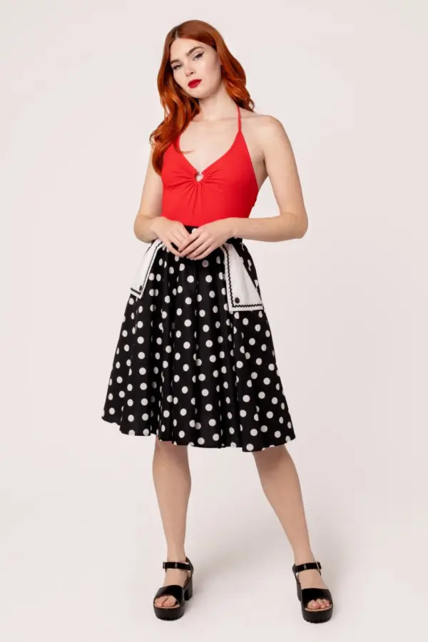 Hell Bunny Women's Domino Skirt in Black 