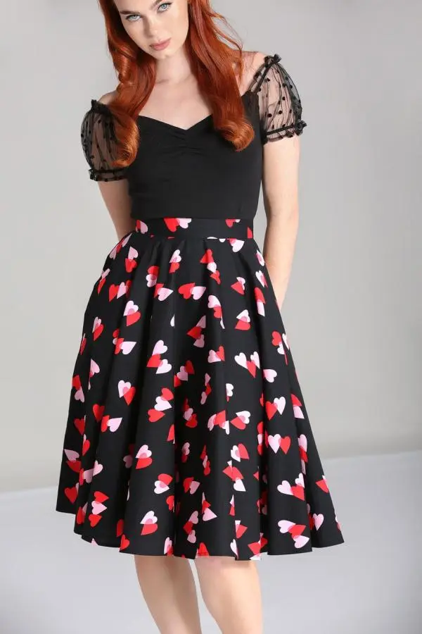 Confetti Printed cotton 50's Midi skirt