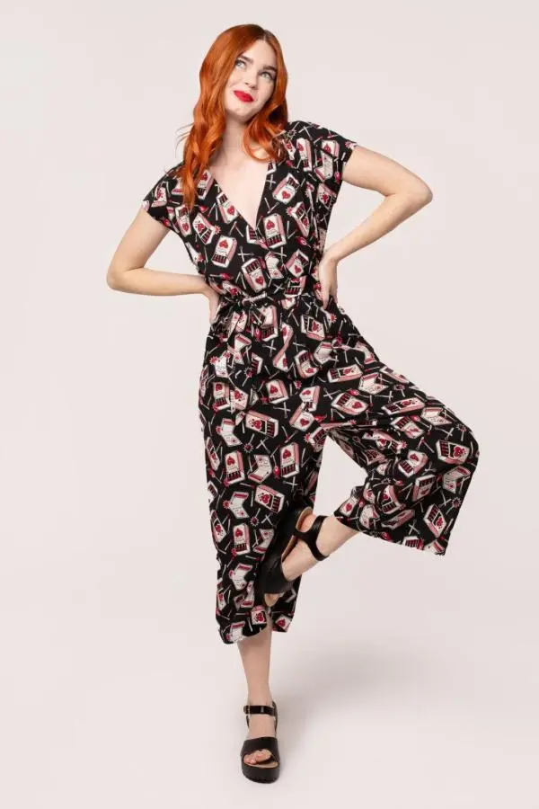 Hell Bunny Women's Perfect Match Jumpsuit in Black | Size: Small