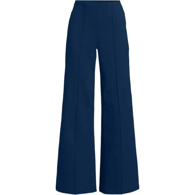 Lands' End Women's Starfish Stretch Jersey Palazzo Trousers in Navy 