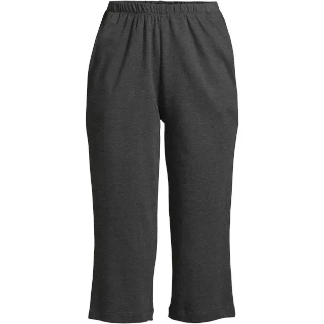 Lands' End Women's Regular Sport Knit Capris in Charcoal 