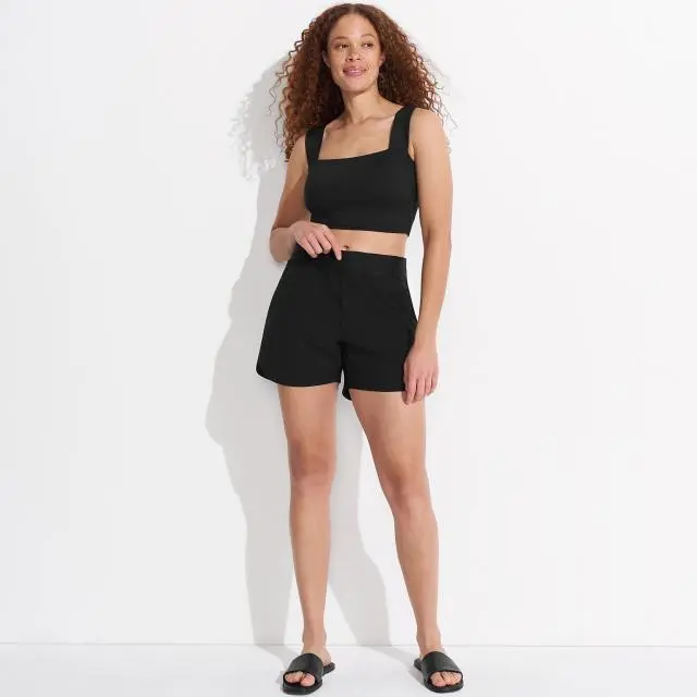 Lands' End Women's Comfort Waist Board Shorts, 5ins in Black 