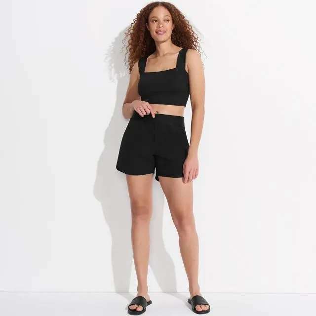 Lands' End Women's Comfort Waist Board Shorts, 5ins in Black 