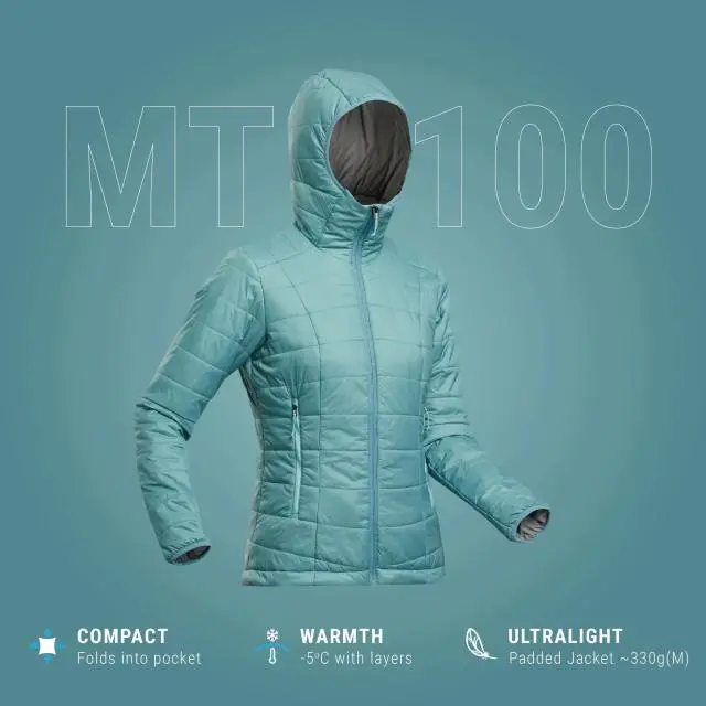 Decathlon Mountain Trekking Padded Jacket with Hood MT100 -5 DegreeC