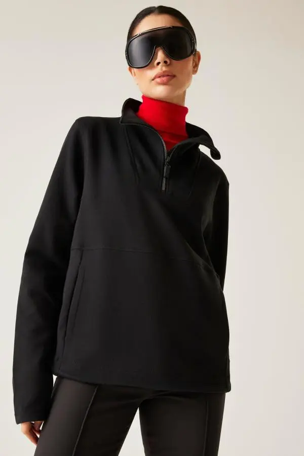 Dare 2b Women's Wander 1/4 Zip Sweater in Jet Black | Size: 10